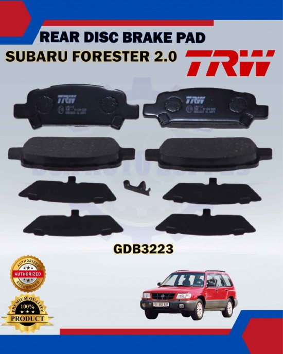 Showing image for Subaru Forester SF SG-Impreza-Legacy-Rear Disc Brake Pad-TRW-GDB3223 Subaru Forester SF SG-Impreza-Legacy-Rear Disc Brake Pad-TRW-GDB3223 Brake Pad image