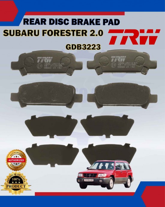 Showing image for Subaru Forester SF SG-Impreza-Legacy-Rear Disc Brake Pad-TRW-GDB3223 Subaru Forester SF SG-Impreza-Legacy-Rear Disc Brake Pad-TRW-GDB3223 Brake Pad image