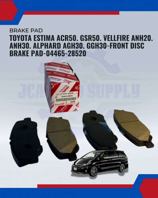 Toyota Estima ACR50. GSR50. Vellfire ANH20. ANH30. Alphard AGH30. GGH30-Front Disc Brake Pad-04465-28520 Toyota Estima ACR50. GSR50. Vellfire ANH20. ANH30. Alphard AGH30. GGH30-Front Disc Brake Pad-04465-28520