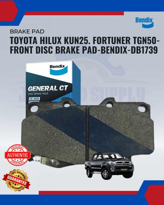 Front Disc Brake Pad-Toyota Hilux Kun25-Fortuner-BENDIX-DB1739 Brake System image