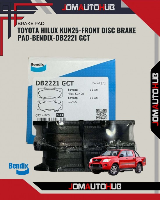 Front Brake Pads-TOYOTA-Hilux Kun2510-AKEBONO-DB2221 GCT image