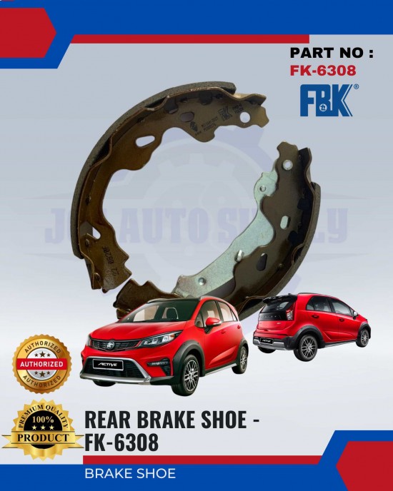 Rear Brake Shoe-Proton Iriz 1.3-1.5-Proton Persona VVT 2016-FBK-FK6308 Brake System image