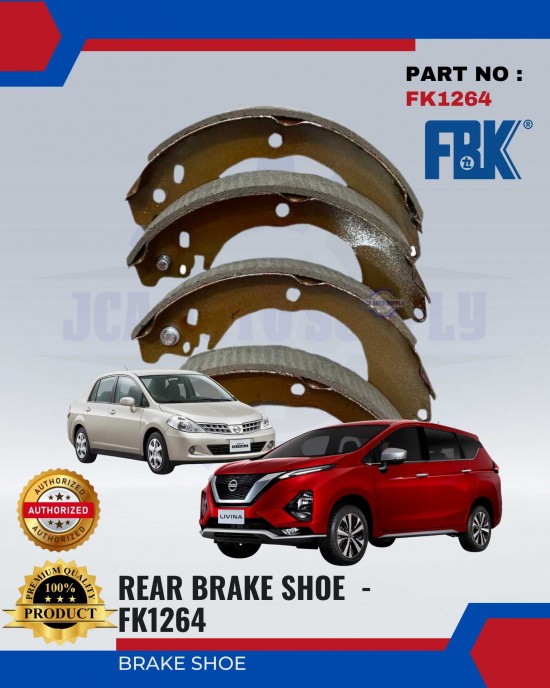 Nissan Latio - Livina Rear Brake Shoe - FBK - FK1264 Brake System image