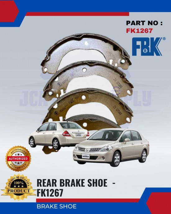 Nissan Latio Rear Brake Shoe - FBK - FK1267 Brake System image