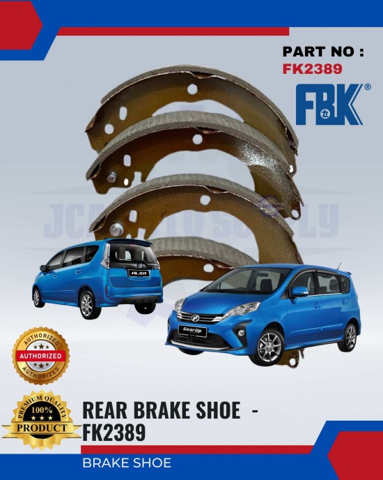 Perodua Alza Rear Brake Shoe - FBK - FK2389 Brake System image