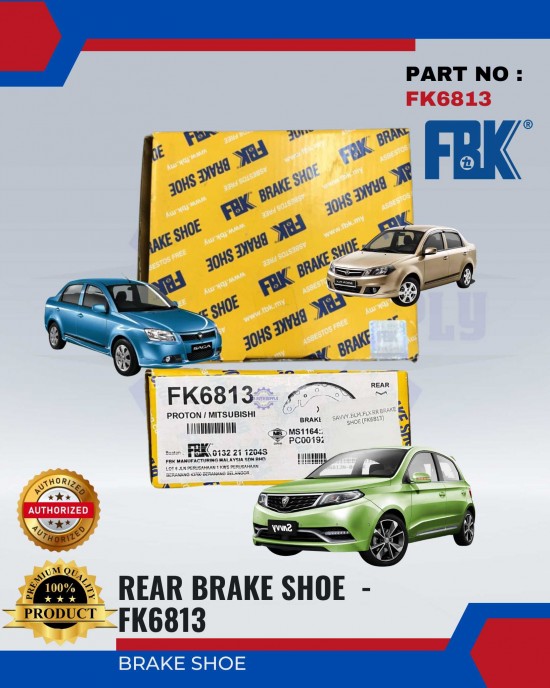 Proton Saga (BLM, FLX) - Savvy Rear Brake Shoe - FBK - FK6813 Brake System image