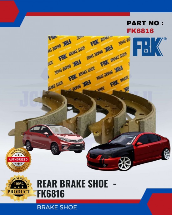 Proton GEN2 - Persona Rear Brake Shoe - FBK - FK6816 Brake System image