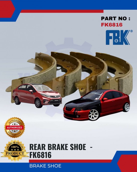 Proton GEN2 - Persona Rear Brake Shoe - FBK - FK6816 Brake System image