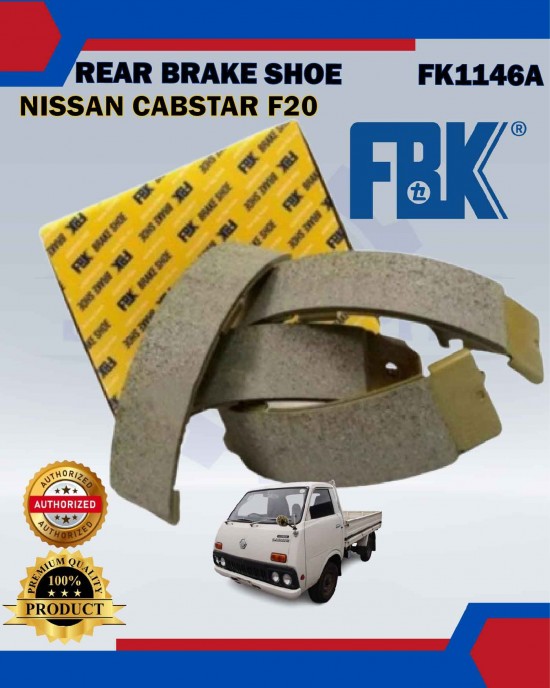 Rear Brake Shoe Set-Nissan Cabstar F20 F22 TD27-FBK-FK1146A Brake System image