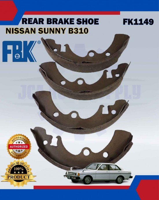 Rear Brake Shoe Set-Nissan Sunny B310-FBK-FK1149 Brake System image