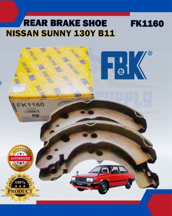 Rear Brake Shoe Set-Nissan Sunny 130Y B11-FBK-FK1160 Brake System image