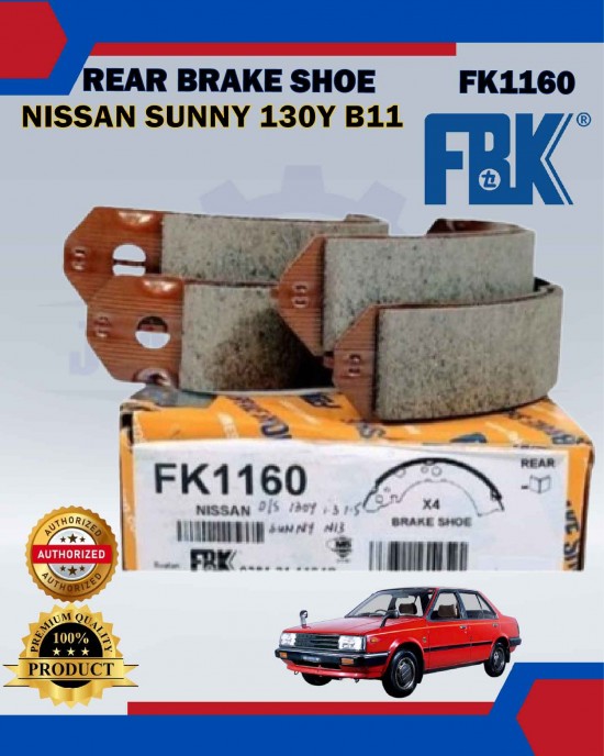 Rear Brake Shoe Set-Nissan Sunny 130Y B11-FBK-FK1160 Brake System image