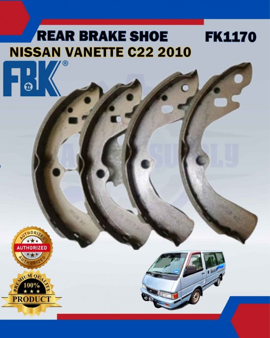 Rear Brake Shoe Set-Nissan Vanette C22 2010-FBK-FK1170 Brake System image