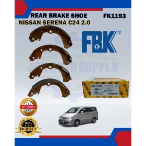 Rear Brake Shoe Set-Nissan Serena C24 2.0-FBK-FK1193