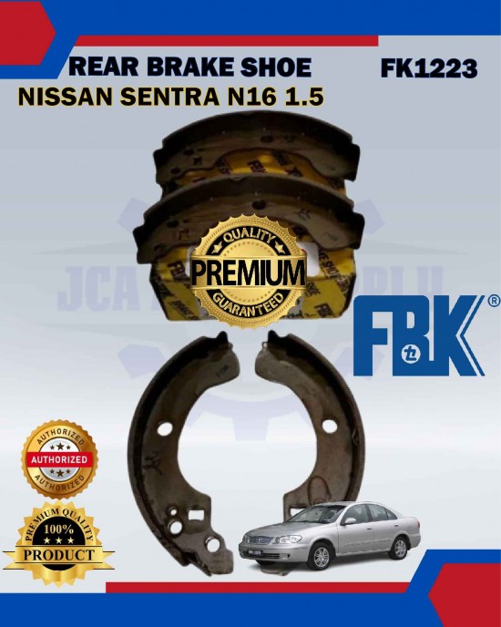 Rear Brake Shoe Set-Nissan Sentra N16 1.5-FBK-FK1223 Brake System image