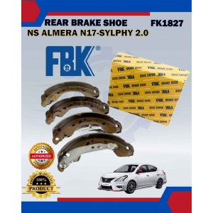 Rear Brake Shoe Set-Nissan Almera N17 1.5-Sylphy 2.0-FBK-FK1827