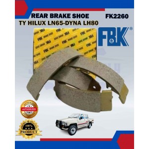 Rear Brake Shoe Set-Toyota Hilux LN65 YN60-Dyna LY100 LH80-Hiace YH50 LH60 LH80-FBK-FK2260