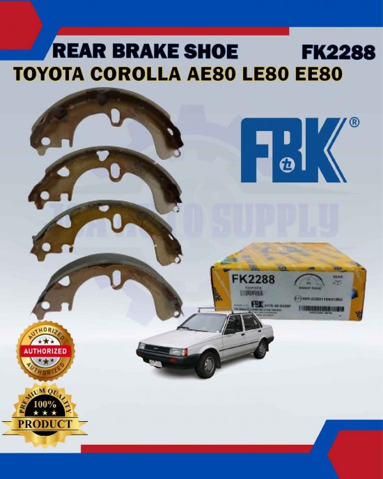 Rear Brake Shoe Set-Toyota Corolla AE80 LE80 EE80-FBK-FK2288 Brake System image