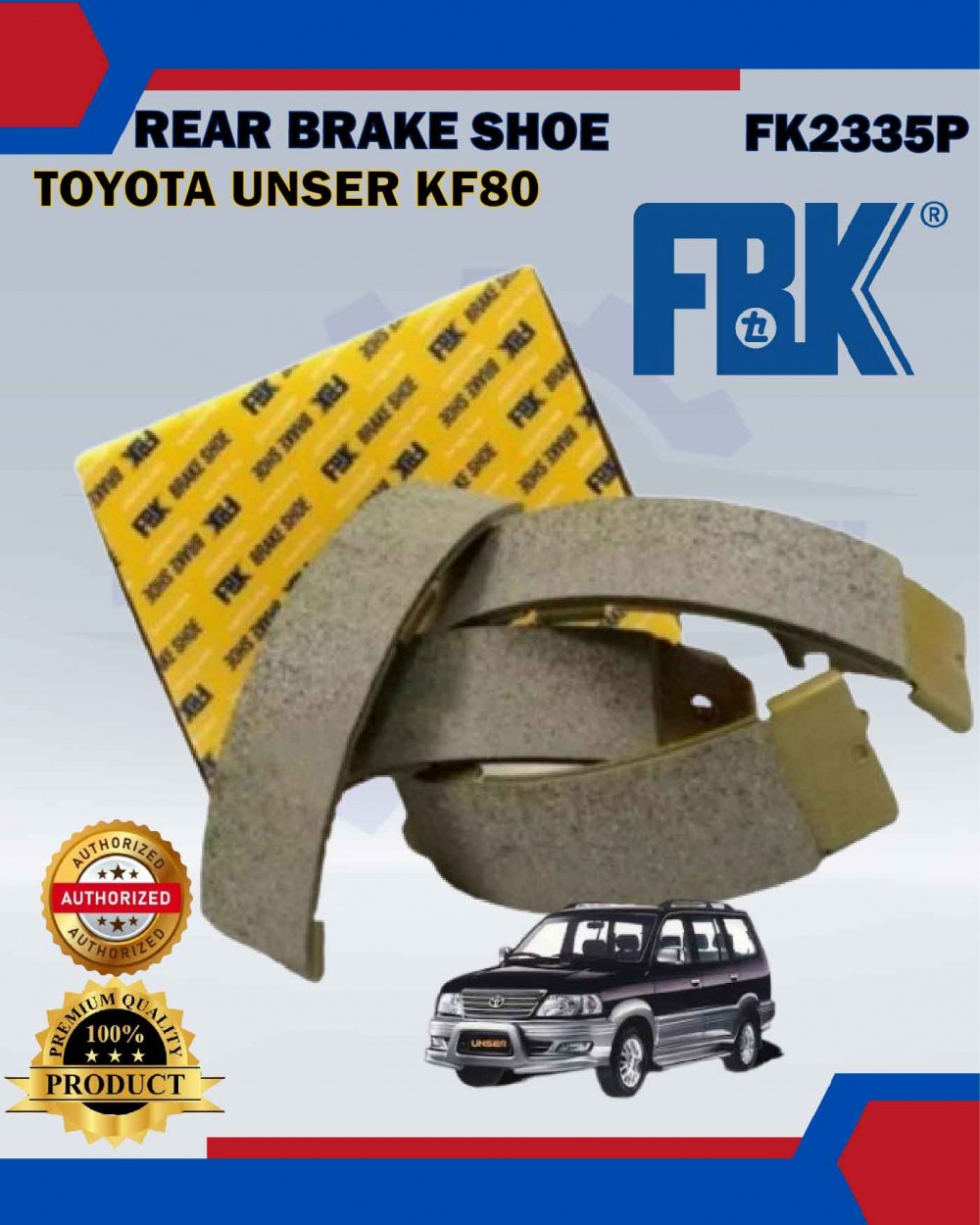 Rear Brake Shoe Set-Toyota Innova-Hilux KUN25 (4X2)-Unser KF80-FBK ...