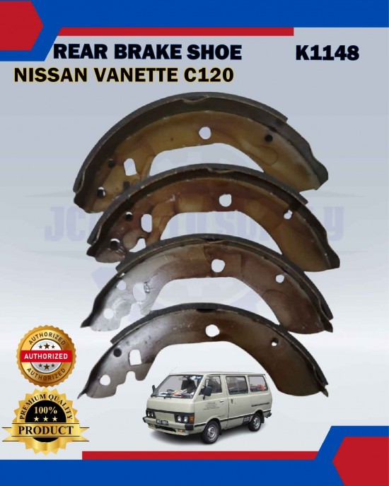 Rear Brake Shoe Set-Nissan Vanette C120 Van 1.5-Bluebird U120-Stanza T11-Skyline 180K-K1148 Brake System image