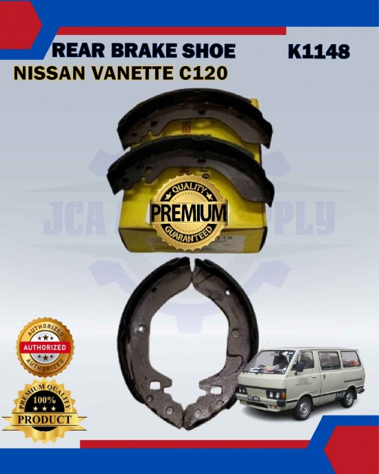 Rear Brake Shoe Set-Nissan Vanette C120 Van 1.5-Bluebird U120-Stanza T11-Skyline 180K-K1148 Brake System image