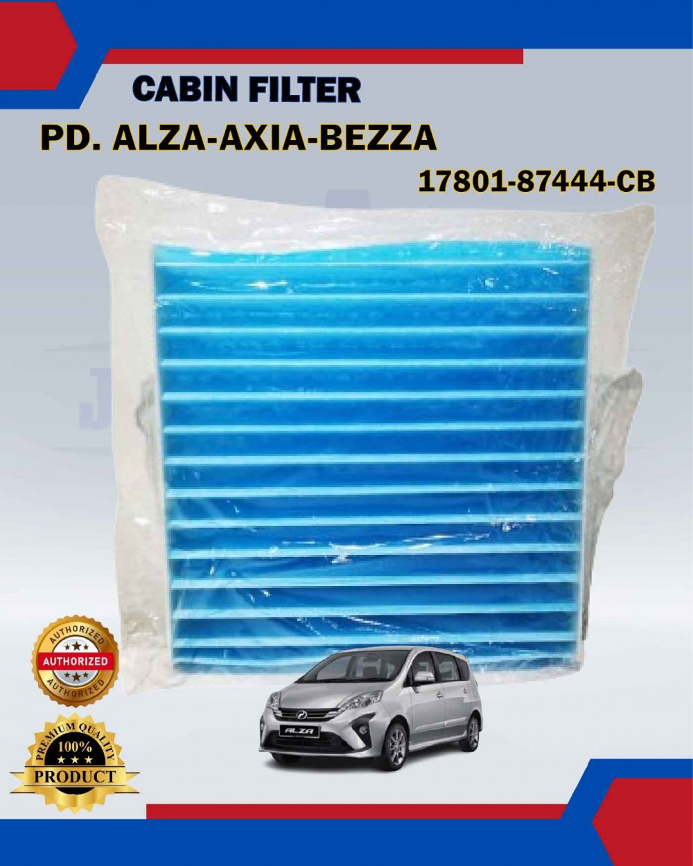 Cabin Filter Carbon (Blue)-Perodua Alza-Bezza-Myvi Lagi Best-Icon-D20N ...