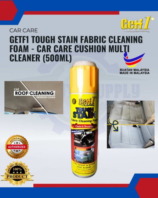 Getf1 Tough Stain Fabric Cleaning Foam - Car Care Cushion Multi Cleaner (500ml) image