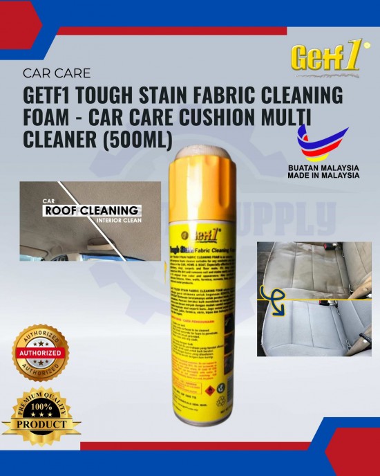 Getf1 Tough Stain Fabric Cleaning Foam - Car Care Cushion Multi Cleaner (500ml) image