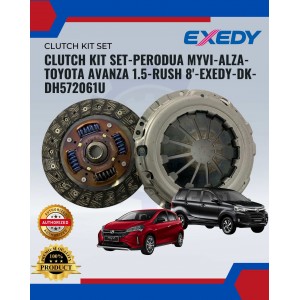 Clutch Kit Set-Perodua Myvi-Alza-Toyota Avanza 1.5-Rush 8'-Exedy-DK-DH572061U