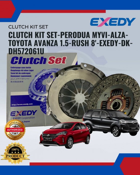 Clutch Kit Set-Perodua Myvi-Alza-Toyota Avanza 1.5-Rush 8'-Exedy-DK-DH572061U image