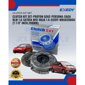 Clutch Kit Set-Proton Gen2-Persona-Saga Blm 1.6-Satria Neo-Waja 1.6-Exedy-MB502006U-(7 7/8" inch,200mm)