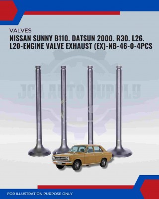 Exhaust Valve (EX)-Nissan Sunny B110. Datsun 2000. R30. L26-NB-46-0