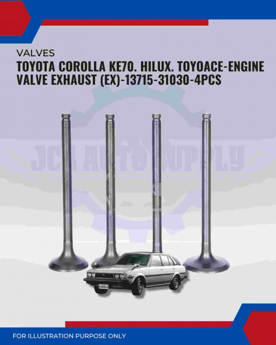 Exhaust Valve (EX) Set-Toyota Hilux 1.6L 12R Engine-Corona-TownAce-ToyoAce-13715-31030 Exhaust Valve (EX) Set-Toyota Hilux 1.6L 12R Engine-Corona-TownAce-ToyoAce-13715-31030