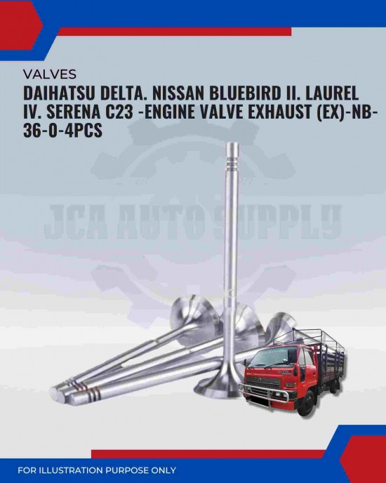 Exhaust Valve (EX) Set-Daihatsu Delta. Nissan Bluebird II. Laurel IV. Serena C23 -NB-36-0
