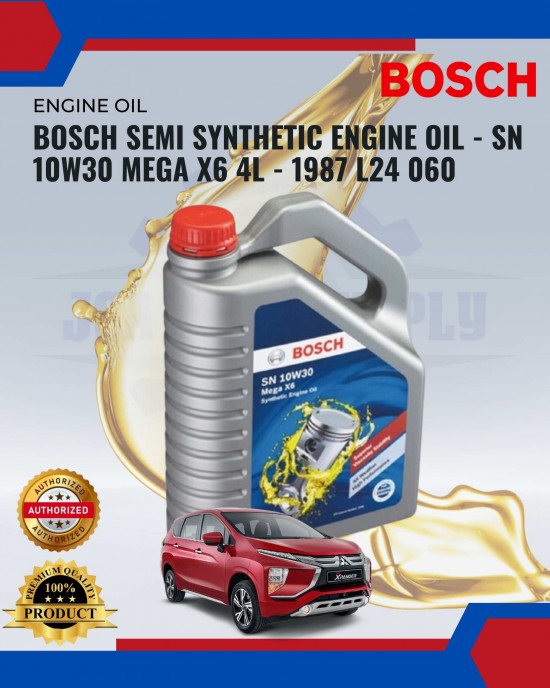 Bosch Semi Synthetic Engine Oil-Sn 10w30 Mega X6 4l-1987 L24 060 Engine Oil & Fluids image