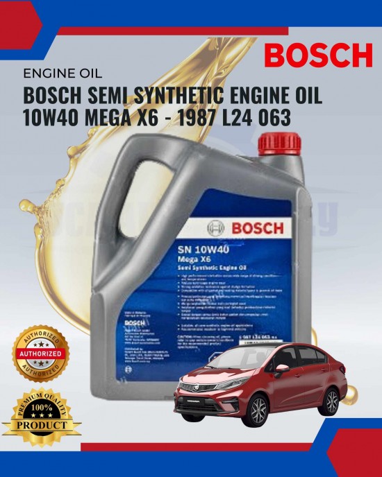 Bosch Semi Synthetic Engine Oil 10W40 Mega X6-1987 L24 063 Engine Oil & Fluids image