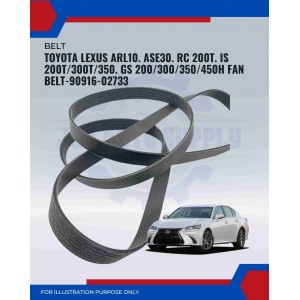 Toyota Lexus ARL10. ASE30. RC 200T. IS 200T/300T/350. GS 200/300/350/450H Fan Belt-90916-02733