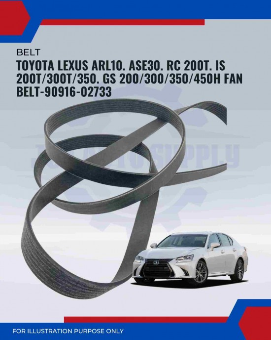 Toyota Lexus ARL10. ASE30. RC 200T. IS 200T/300T/350. GS 200/300/350/450H Fan Belt-90916-02733