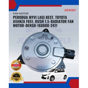 Perodua Myvi Lagi Best. Toyota Avanza F651. Rush 1.5-Radiator Fan Motor-Denso-168000-2411