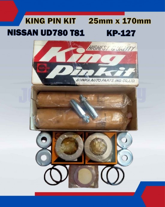 King Pin Kit Set-Nissan UD780 T81-KP-127-40025-90027 (25mmx170mm) Bearing and Oil Seals image