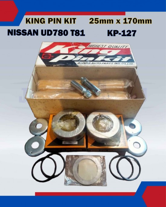 King Pin Kit Set-Nissan UD780 T81-KP-127-40025-90027 (25mmx170mm) Bearing and Oil Seals image