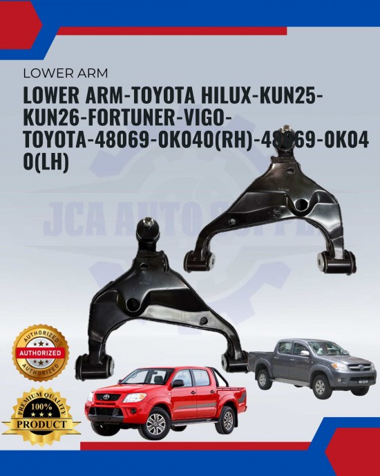 Toyota Hilux Vigo KUN25 KUN26 KUN50-Fortuner TGN51-Front Lower Arm-Left-Right 48069-0K040-48068-0K040 Lower Arm / Upper Arm image