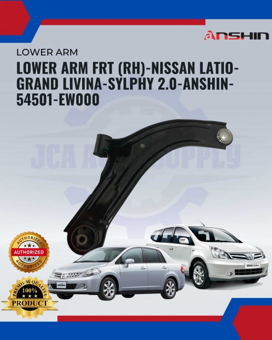 Front Lower Arm(RH)-Nissan Latio-Grand Livina-Sylphy 2.0-Anshin-54501-EW000 Absorber / Struts / Suspension Parts image