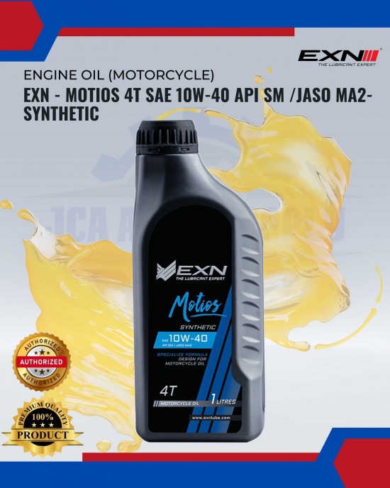 EXN - Motios 4T SAE 10W-40 API SM /JASO MA2-Synthetic MOTOR 4T-2T ENGINE OIL image