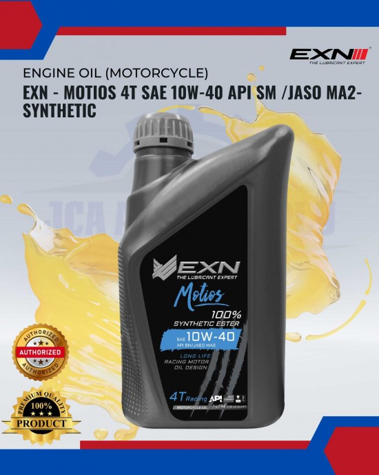 EXN - Motios 4T 100% SAE 10W-40 API SM /JASO MA2-Synthetic Ester MOTOR 4T-2T ENGINE OIL image