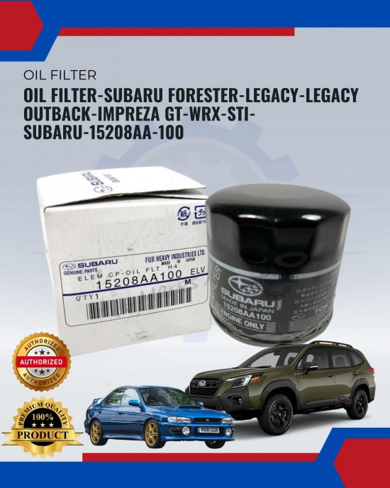 Oil Filter-Subaru Forester-Legacy-Legacy Outback-Impreza Gt-Wrx-Sti-Subaru-15208AA-100 image