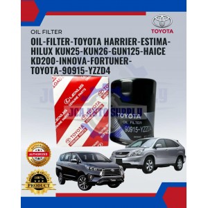 Oil Filter Toyota Harrier-Estima-Hilux KUN25-KUN26-GUN125-Haice KD200-Innova-Fortuner-Toyota-90915-YZZD4