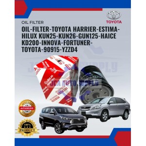 Oil Filter Toyota Harrier-Estima-Hilux KUN25-KUN26-GUN125-Haice KD200-Innova-Fortuner-Toyota-90915-YZZD4