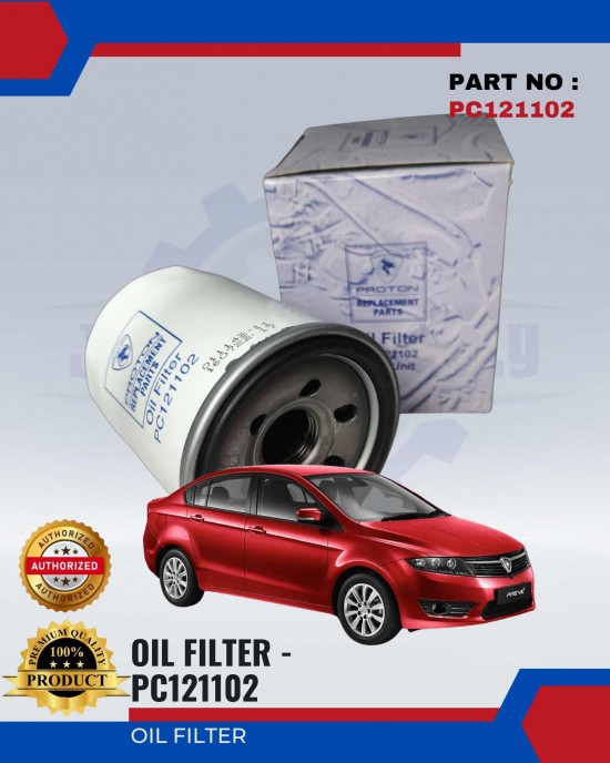 Proton Genuine Oil Filter Wira /Waja / Satria /FLX /BLM /Preve /Exora /GEN2 /Saga /Persona- PC121102 Filters image