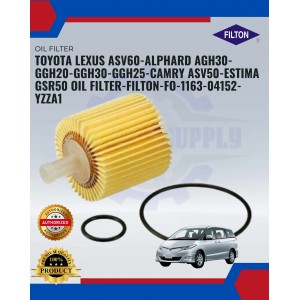 Toyota Lexus ASV60-Alphard AGH30-GGH20-GGH30-GGH25-Camry ASV50-Estima GSR50 Oil Filter-Filton-FO-1163-04152-YZZA1